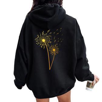 Music Note For Music Teacher Music Lover Women Oversized Hoodie Back Print - Thegiftio UK
