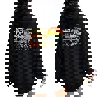 My Favorite People Call Me Momo ヴィンテージ レトロ 面白い モモモ レディース オーバーサイズ パーカー バックプリント - Kawaiitshirt