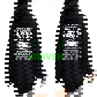 My Other Car Is Autonomally Drived Tech ユーモア レディース オーバーサイズ パーカー バックプリント - Kawaiitshirt