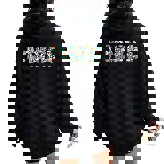 Nana For Grandma Floral Mother's Day Matching Family Women Oversized Hoodie Back Print | Mazezy