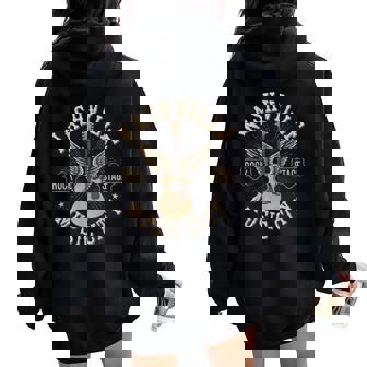 Nashville Music City Tennessee Rock Country Women Oversized Hoodie Back Print - Thegiftio