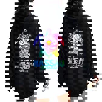 Nassau Tie Dye Sea Turtle Bahamas Beach Vacation Women Oversized Hoodie Back Print - Thegiftio