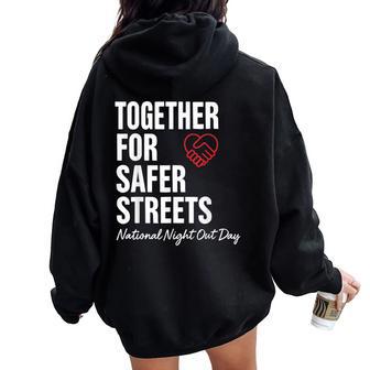 National Night Out Day August 2025 Women Women Oversized Hoodie Back Print - Thegiftio UK