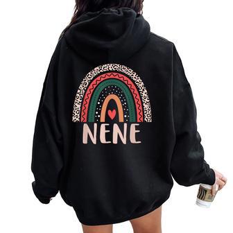 Nene Rainbow Grandma Grandmother Nene Women Oversized Hoodie Back Print - Thegiftio UK