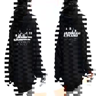 New York For Ny City Vintage Sport Urban Nyc Women Oversized Hoodie Back Print - Thegiftio