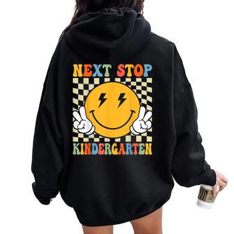 Next Stop Kindergarten Preschool Graduation 2025 Boy Girl Women Oversized Hoodie Back Print - Thegiftio UK