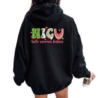 Nicu Nurse Summer Watermelon Nursing Girls Scrub Women Oversized Hoodie Back Print - Thegiftio UK