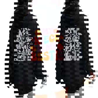 My Niece Is My Bestie Auntie Niece Matching Twinning Girls Women Oversized Hoodie Back Print - Thegiftio