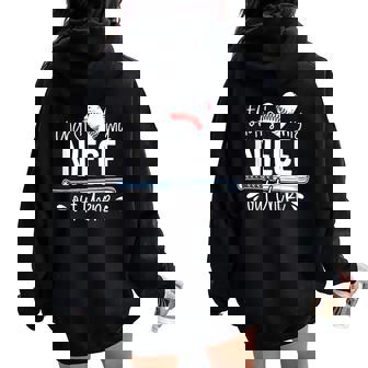 That Is My Niece Out There Baseball Aunt Mother Day Women Oversized Hoodie Back Print - Thegiftio