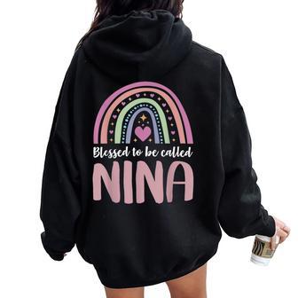 Nina For Grandma Blessed Nina Women Oversized Hoodie Back Print - Thegiftio UK