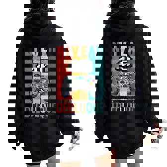 Niveau 40 Débloqué Gamer 40 Ans 1985 40E Anniversaire Sweat à capuche oversize pour femme avec imprimé dans le dos - Cadeauxyz