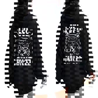 Nivel 1 Completo Primer Aniversario De Boda Marido Y Esposa Women Oversized Hoodie Back Print - Regaloses