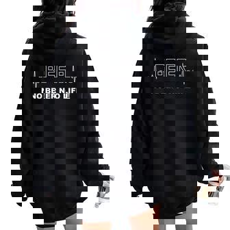 No Beer No Life ビールなき人生なし！心拍で表現されたビール愛好家へのギフト レディース オーバーサイズ パーカー バックプリント - Kawaiitshirt