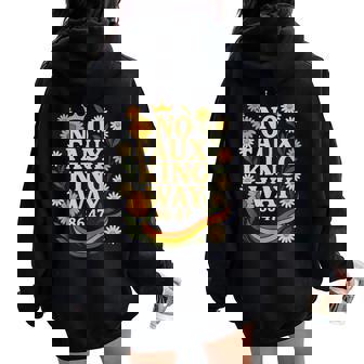 No Faux King Way 8647 Resist 70S Retro Floral Womens Women Oversized Hoodie Back Print | Mazezy