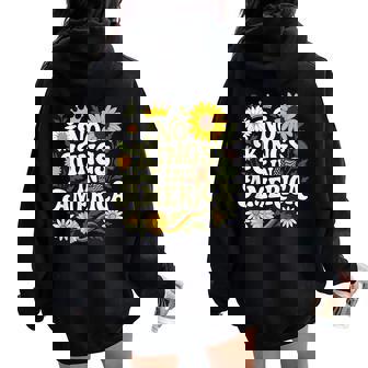 No King In American Retro Floral 70S Democracy Women Women Oversized Hoodie Back Print | Mazezy