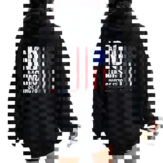 No Kings In America Since 1776 Save Democracy Women Oversized Hoodie Back Print - Thegiftio