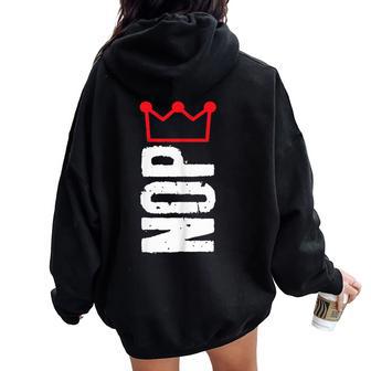 No Kings In America Nope Political Women Women Oversized Hoodie Back Print - Thegiftio UK