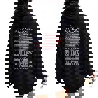 No Kings In America Us Flag Vintage On Back Women Oversized Hoodie Back Print - Thegiftio UK