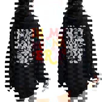 In My Nonna Era Groovy Retro Butterfly Women Women Oversized Hoodie Back Print | Mazezy