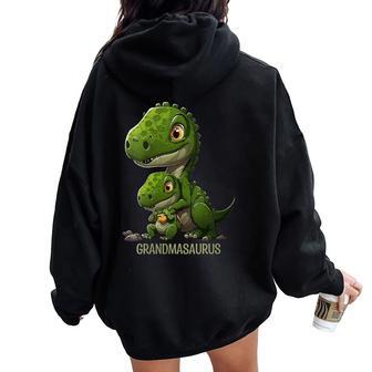 Omasaurus Granny Mother's Day Dinosaur Grandmom Women Oversized Hoodie Back Print - Thegiftio UK
