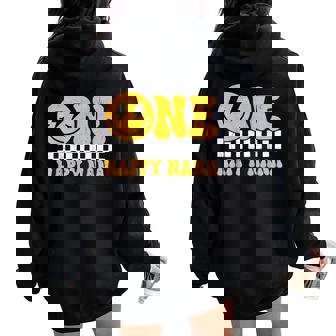 One Happy Nana 1歳の誕生日 グルーヴィースマイル 1歳 男 レディース オーバーサイズ パーカー バックプリント - Kawaiitshirt