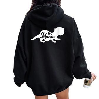 Otter Mama Cute Animal Mom Momma Mommy Women Oversized Hoodie Back Print - Thegiftio UK