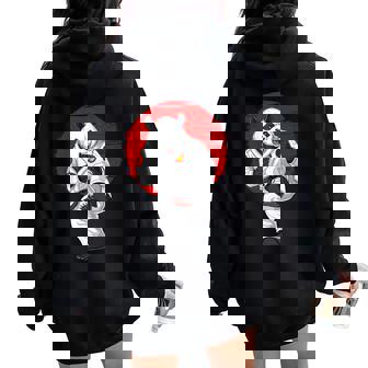 Ours Panda Karaté Kickboxing Jiu-Jitsu Kung Fu Arts Martiaux Sweat à capuche oversize pour femme avec imprimé dans le dos - Cadeauxyz