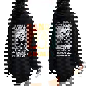Panda Is Mypirit Animal かわいいパンダヴィンテージパンダ レディース オーバーサイズ パーカー バックプリント - Kawaiitshirt
