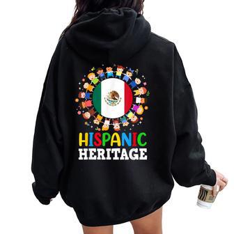 Hispanic Heritage Month Mexican Flag Mexico Boys Girls Women Oversized Hoodie Back Print - Thegiftio UK