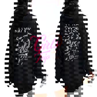 Para Niñas Deiaje A Nueva York 2025 Para Escuadrón De Cumpleaños De Fin Deemana Cuello Women Oversized Hoodie Back Print - Regaloses