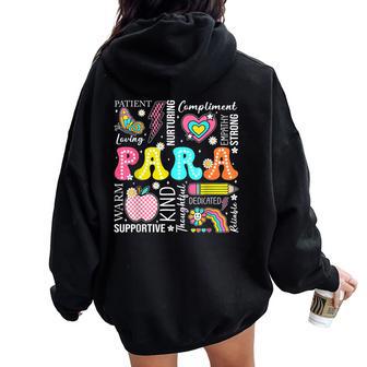 Para Professional Educator 1St Day Of Back To School Teacher Women Oversized Hoodie Back Print - Thegiftio UK