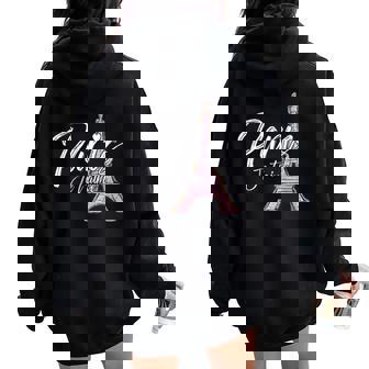 Paris I Love You France Tour Eiffel Mignonouvenir Français Sweat à capuche oversize pour femme avec imprimé dans le dos - Cadeauxyz