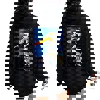 Pelican Peinture Nuit Étoilée Pour Hommes S Enfants Sweat à capuche oversize pour femme avec imprimé dans le dos - Cadeauxyz