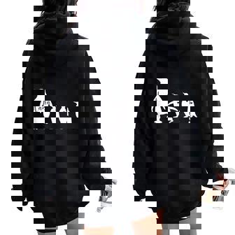 Penguin Colony Mama And Baby Mother's Day Women Oversized Hoodie Back Print | Mazezy