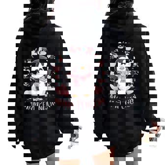 Penguin Mama Flightless Bird Lover Mother's Day Mommy Mom Women Oversized Hoodie Back Print | Mazezy
