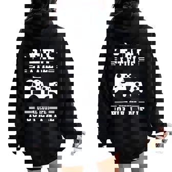 Père Et Fille Gaming Papa Gamer Jeuxidéo Fête Des Pères Sweat à capuche oversize pour femme avec imprimé dans le dos - Cadeauxyz
