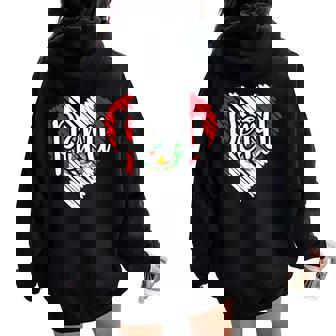 Perú Para Hombre Bandera Peruana De Corazón Para Women Oversized Hoodie Back Print - Regaloses