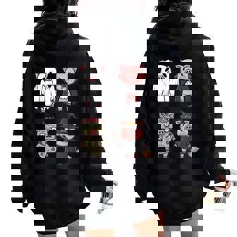 Pig Spooky Witch Boo Zombie Cute Pig Halloween Boys & Girls Women Oversized Hoodie Back Print | Mazezy