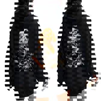 Pinup Girl バイカー オートバイ ライダー ヴィンテージ レディース オーバーサイズ パーカー バックプリント - Kawaiitshirt