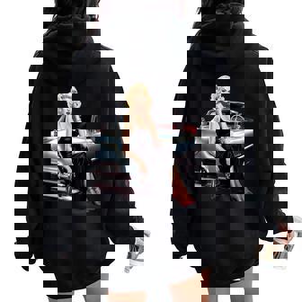 Pinup Girl ビンテージクラシックカー ホットロッド ロカビリー レディース オーバーサイズ パーカー バックプリント - Kawaiitshirt