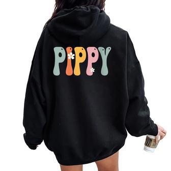 Pippy Retro Groovy Print Mom Cute Mother's Day Grandma Women Oversized Hoodie Back Print - Thegiftio UK