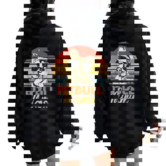 Pittie Mama Pitbull Dog Mom Vintage Women Oversized Hoodie Back Print | Mazezy