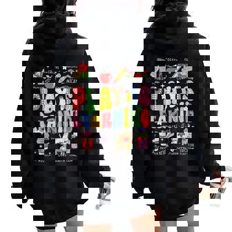 Play Is Learning Teacher First Day Of School Back To School Women Oversized Hoodie Back Print | Mazezy