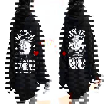Poker Juste Une Fille Qui Aime Le Poker Les S Les Sweat à capuche oversize pour femme avec imprimé dans le dos - Cadeauxyz