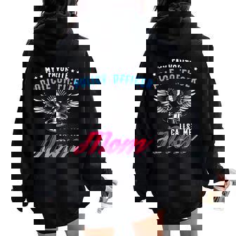 Police Officer Of The Mother My Favourite Police Call Me Mum Women Oversized Hoodie Back Print | Mazezy