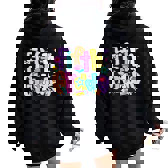 Preppy Fifth Grade Back To School 5Th Grade Teacher Girl Boy Women Oversized Hoodie Back Print - Thegiftio UK