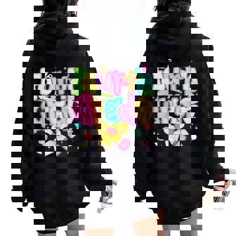 Preppy Fourth Grade Back To School 4Th Grade Teacher Girls Women Oversized Hoodie Back Print - Thegiftio UK