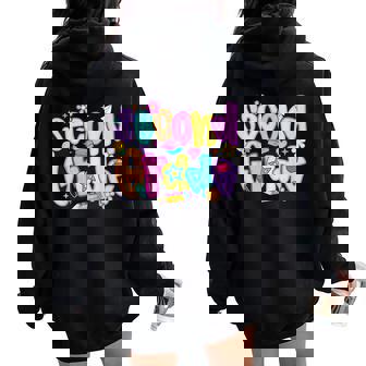 Preppy Second Grade Back To School 2Nd Grade Teachers Girls Women Oversized Hoodie Back Print - Thegiftio UK