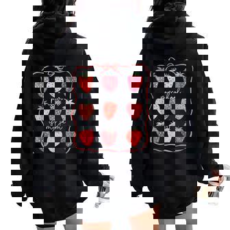 Preschool Is My Jam Pre-K Strawberry Back To School Girl Boy Women Oversized Hoodie Back Print | Mazezy