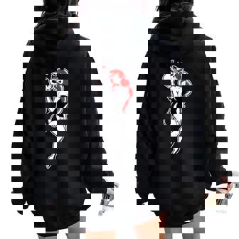 Pretty Girl Devil ピンナップガール トラディショナルフラッシュ レディース オーバーサイズ パーカー バックプリント - Kawaiitshirt